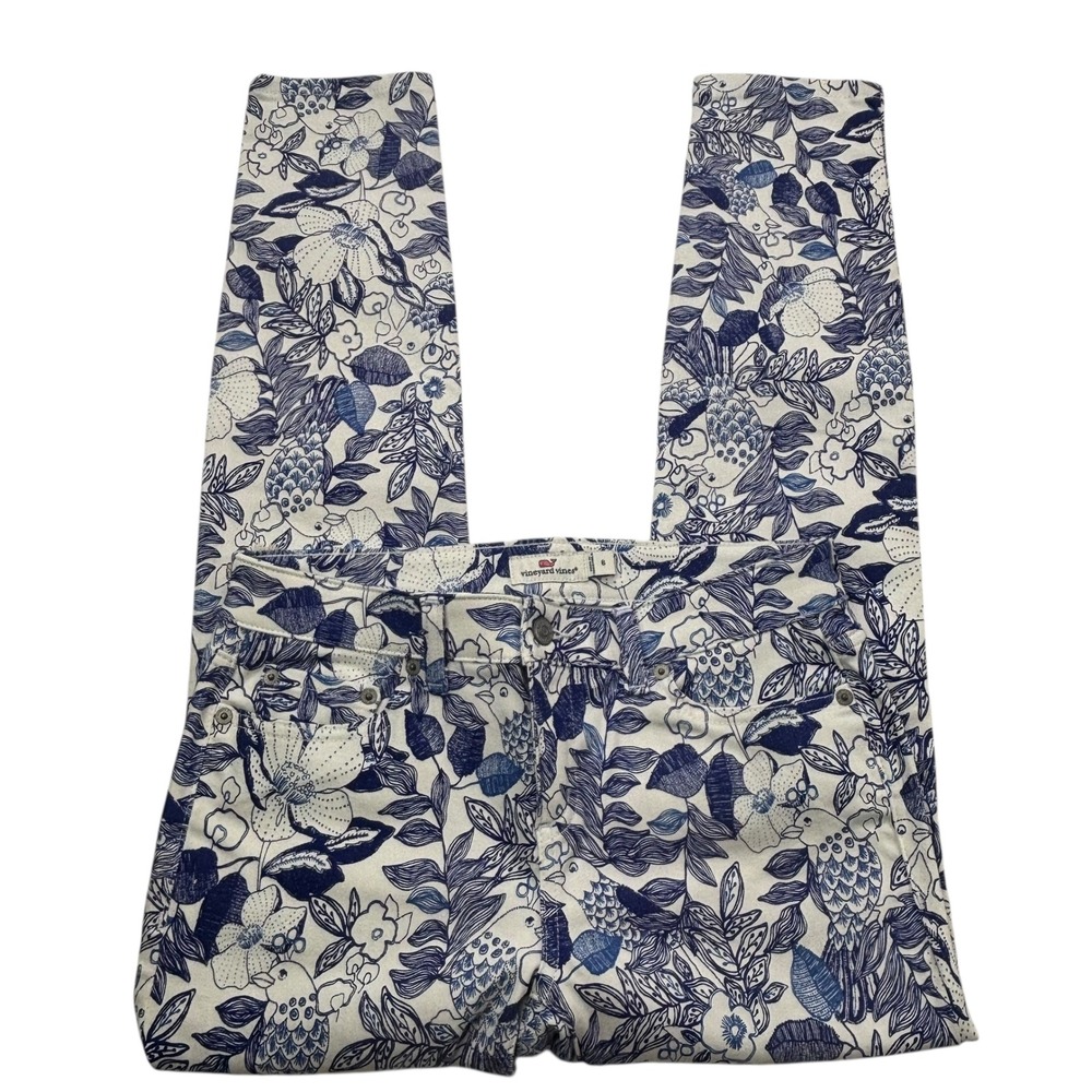 Vineyard Vines Womens Size 6 Skinny Jeans White Cap Cordia Floral Print New NWT‎ - Picture 4 of 16